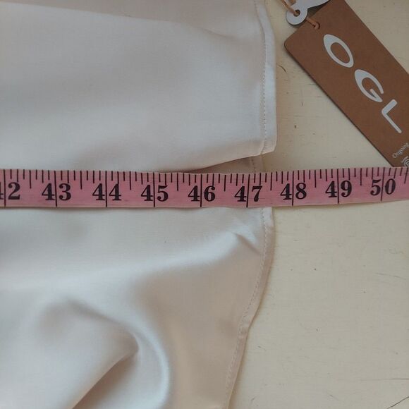 OGL Ivory Satin Midi Dress NEW Sz Small - Picture 8 of 10
